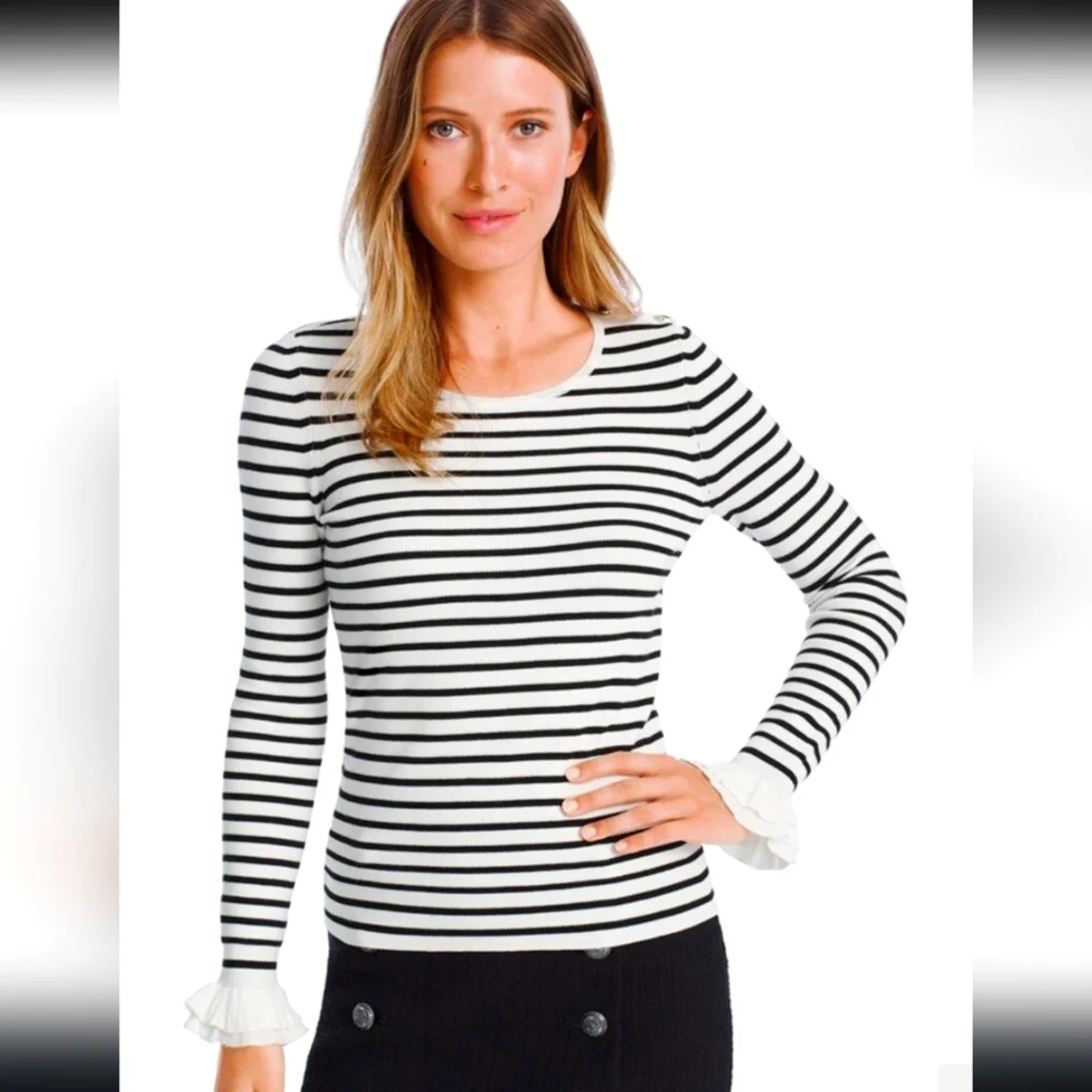 WHBM Ruffle-Sleeve Sweater Size Large - Picture 1 of 9
